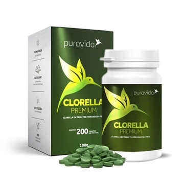 Imagem de Clorella Pura Vida Premium 200 tabletes de 500mg
