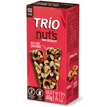 Imagem de Barra  Nuts Trio Tradicional  com Chocolate 60g