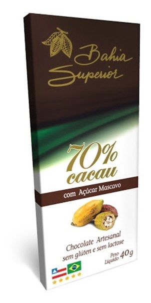 Imagem de Chocolate Artesanal 70% Cacau Com Açúcar Mascavo Bahia Superior 40g