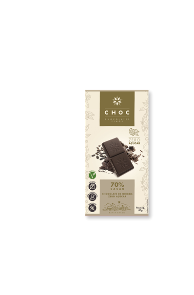 Imagem de CHOC Chocolate 70% cacau  Zero Açúcar 80g