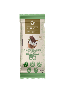 Imagem de CHOC Chocolate 50% cacau zero açúcar 20g