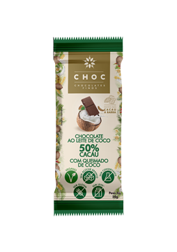Imagem de CHOC chocolate 50% cacau e Coco Queimado 20g