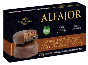 Imagem de Alfajor sem glúten chocolate 80g - Seu Divino