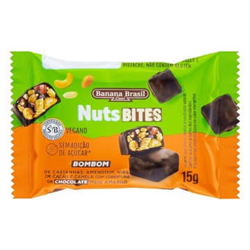 Imagem de NutsBites - Bombom Vegano com Cobertura de Chocolate Meio Amargo 15g