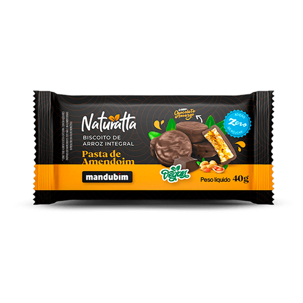 Imagem de Biscoito de Arroz Pasta Amendoim com Chocolate Amargo Naturatta 40g
