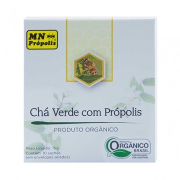 Imagem de Chá Verde com Própolis Orgânico MN Food 10 Sachês 15g