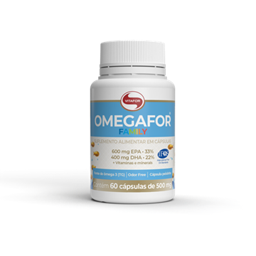 Imagem de Omega 3 Ômegafor Family Vitafor 500mg c/60 Cápsulas
