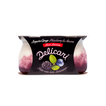Imagem de Iogurte Grego Zero Lactose Delicari Blueberry e Amora 340g