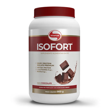 Imagem de Isofort Whey Protein Isolate Vitafor Chocolate 900g