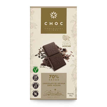 Imagem de CHOC Chocolate 70% cacau  Zero Açúcar 80g